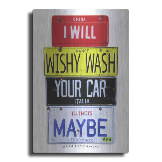 Luxe Metal Art 'Kinz Wishy Wash Your Car' by Gregory Constantine, Metal Wall Art