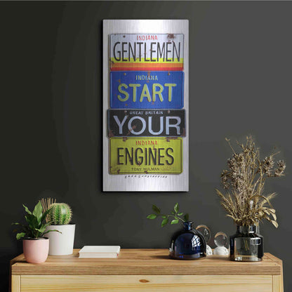 Luxe Metal Art 'Hulman Start Your Engines' by Gregory Constantine, Metal Wall Art,12x24