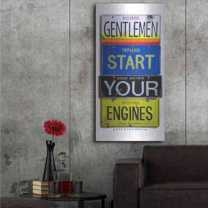Luxe Metal Art 'Hulman Start Your Engines' by Gregory Constantine, Metal Wall Art,24x48