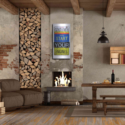 Luxe Metal Art 'Hulman Start Your Engines' by Gregory Constantine, Metal Wall Art,24x48