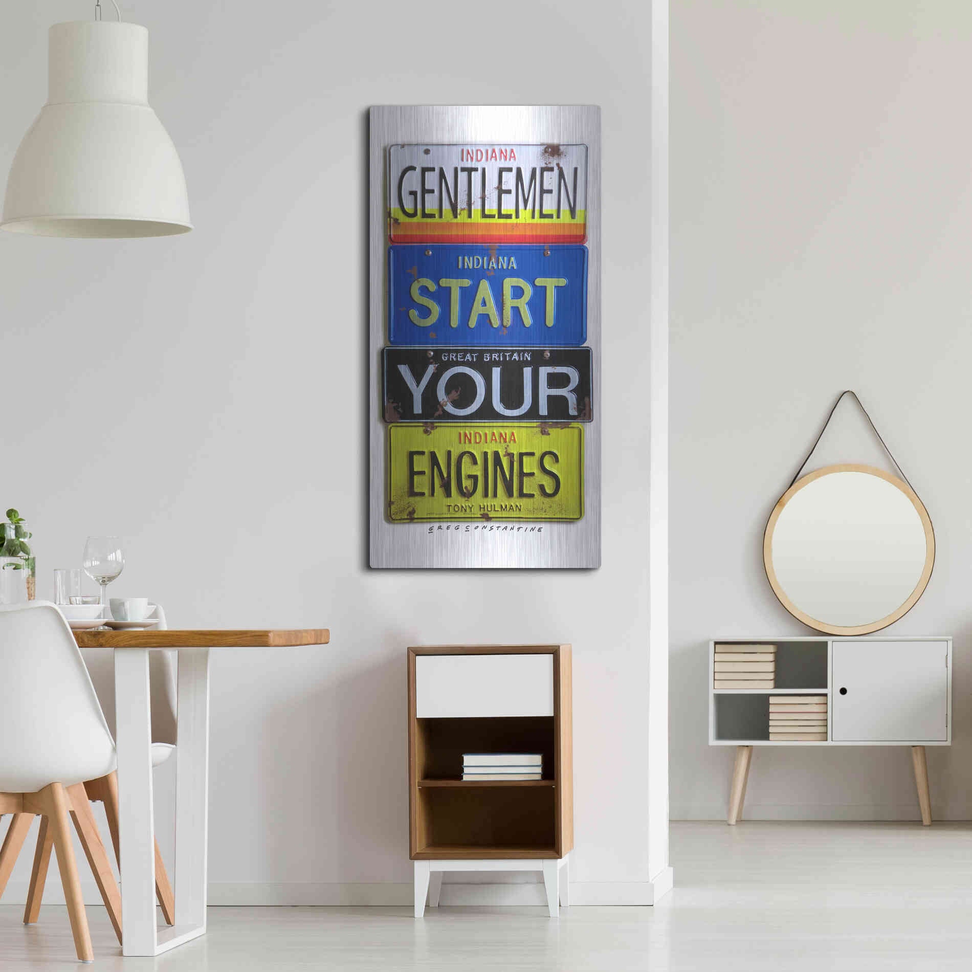Luxe Metal Art 'Hulman Start Your Engines' by Gregory Constantine, Metal Wall Art,24x48