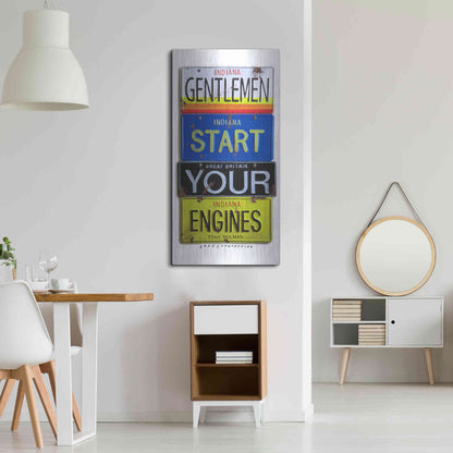 Luxe Metal Art 'Hulman Start Your Engines' by Gregory Constantine, Metal Wall Art,24x48