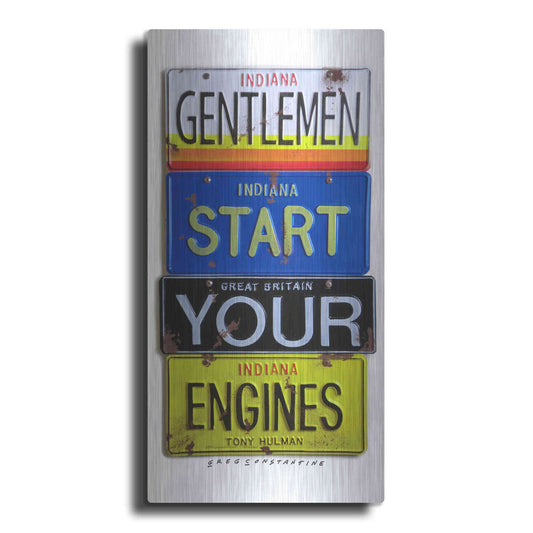 Luxe Metal Art 'Hulman Start Your Engines' by Gregory Constantine, Metal Wall Art