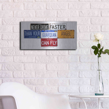 Luxe Metal Art 'Guardian Angel' by Gregory Constantine, Metal Wall Art,24x12