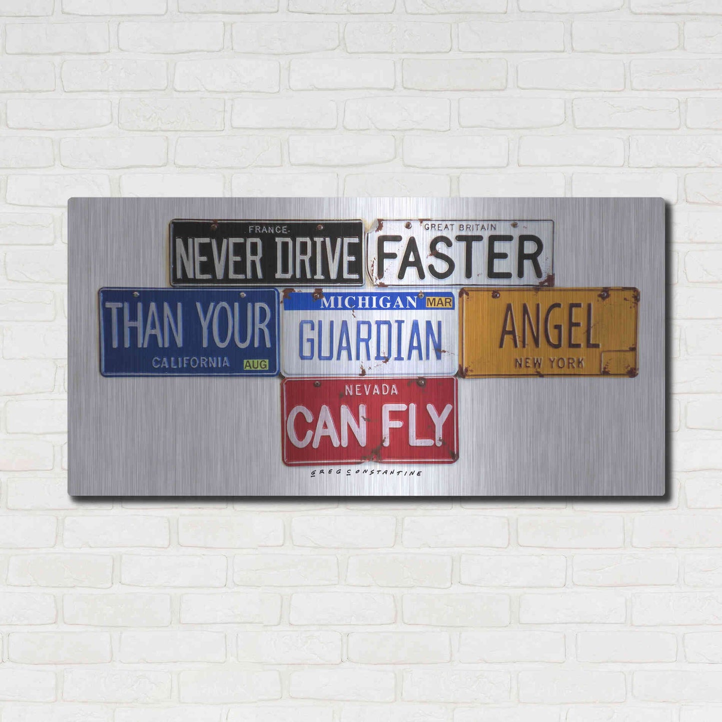 Luxe Metal Art 'Guardian Angel' by Gregory Constantine, Metal Wall Art,48x24