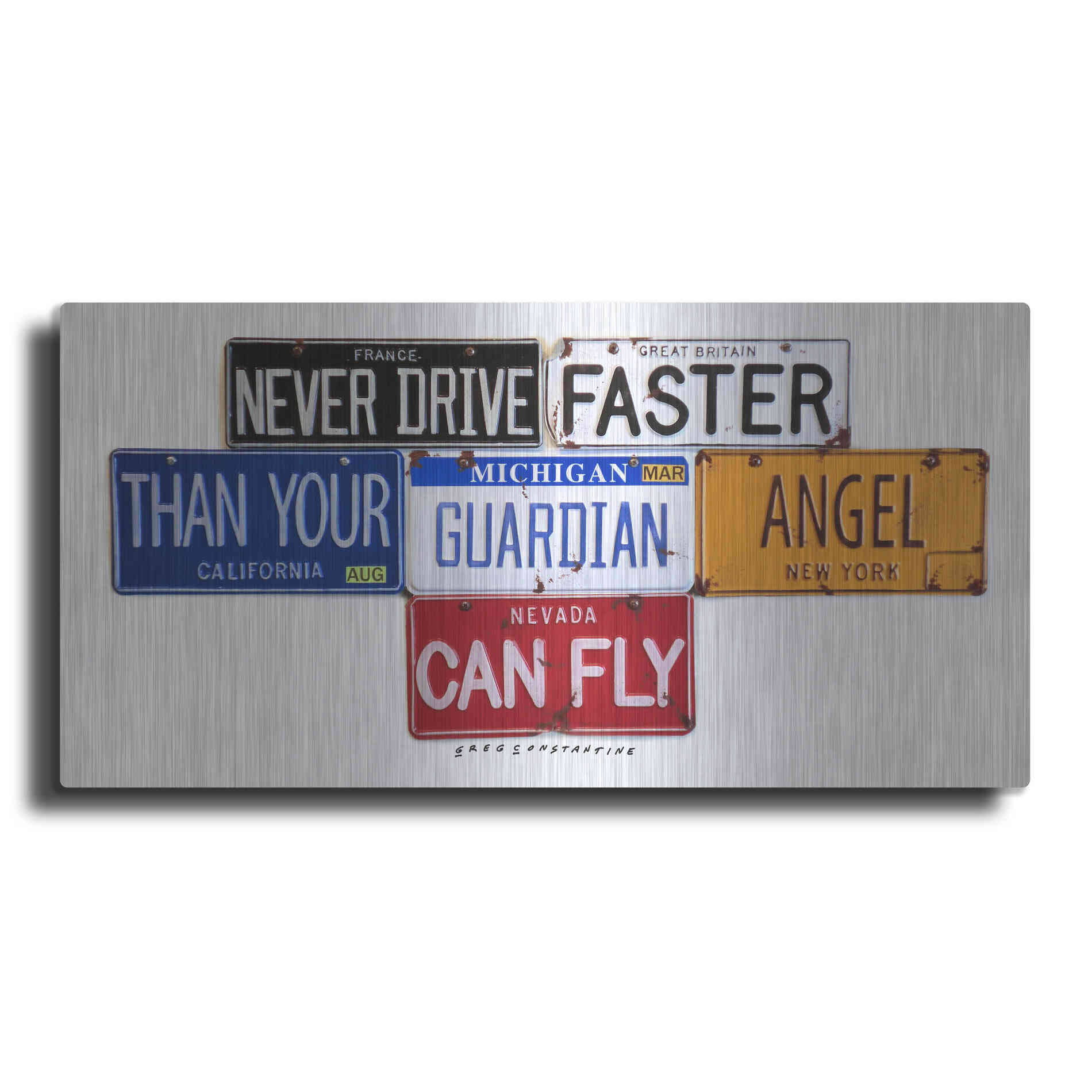 Luxe Metal Art 'Guardian Angel' by Gregory Constantine, Metal Wall Art