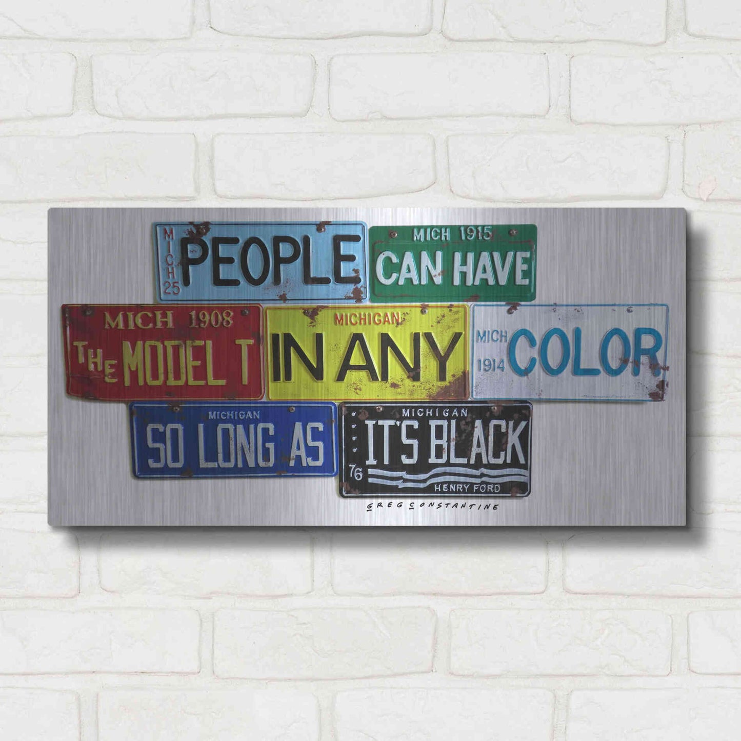 Luxe Metal Art 'Ford Model T In Black' by Gregory Constantine, Metal Wall Art,24x12