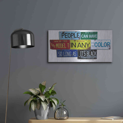 Luxe Metal Art 'Ford Model T In Black' by Gregory Constantine, Metal Wall Art,24x12