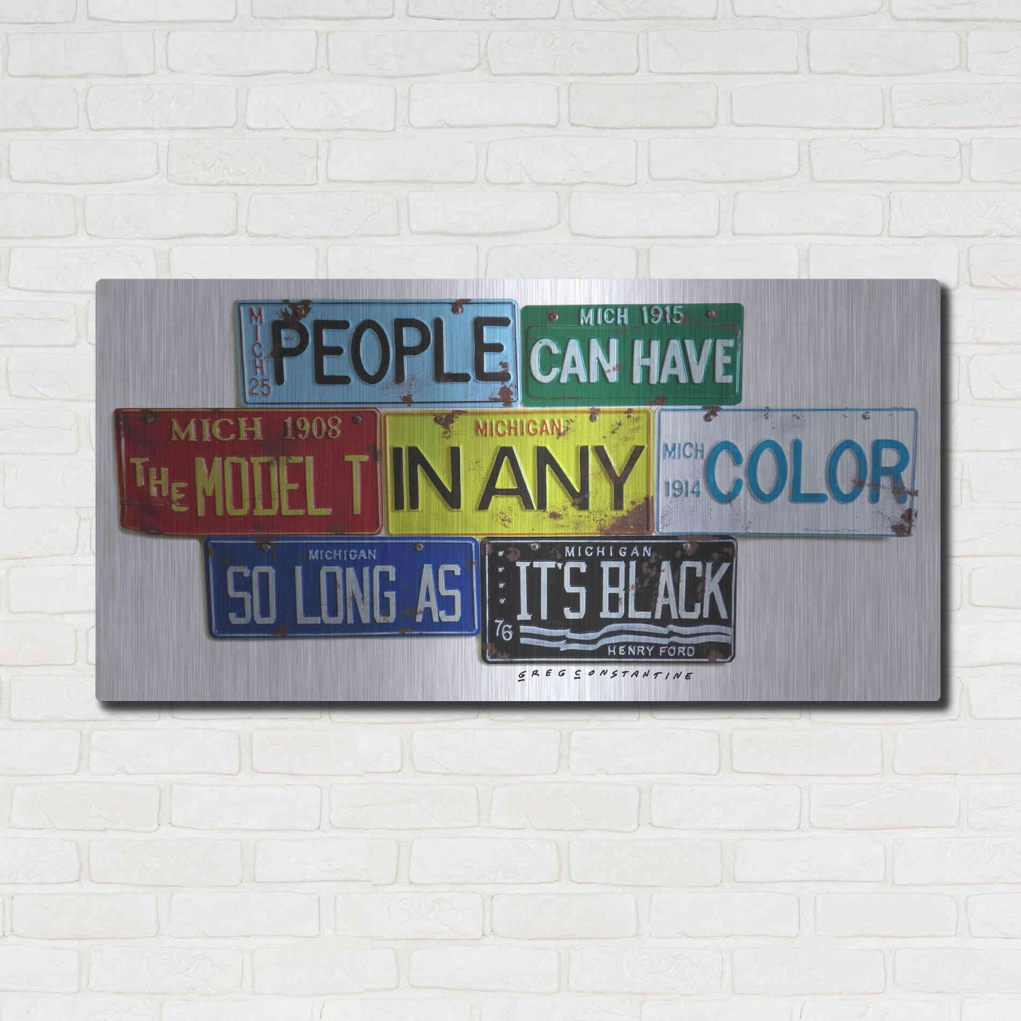 Luxe Metal Art 'Ford Model T In Black' by Gregory Constantine, Metal Wall Art,48x24