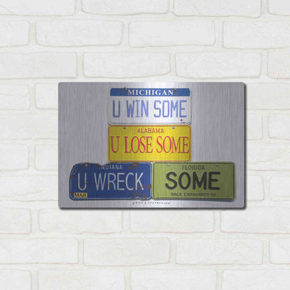 Luxe Metal Art 'Earnhardt U Wreck Some' by Gregory Constantine, Metal Wall Art,16x12