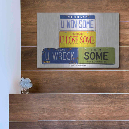 Luxe Metal Art 'Earnhardt U Wreck Some' by Gregory Constantine, Metal Wall Art,16x12