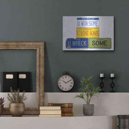 Luxe Metal Art 'Earnhardt U Wreck Some' by Gregory Constantine, Metal Wall Art,16x12