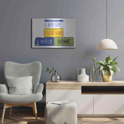 Luxe Metal Art 'Earnhardt U Wreck Some' by Gregory Constantine, Metal Wall Art,24x16