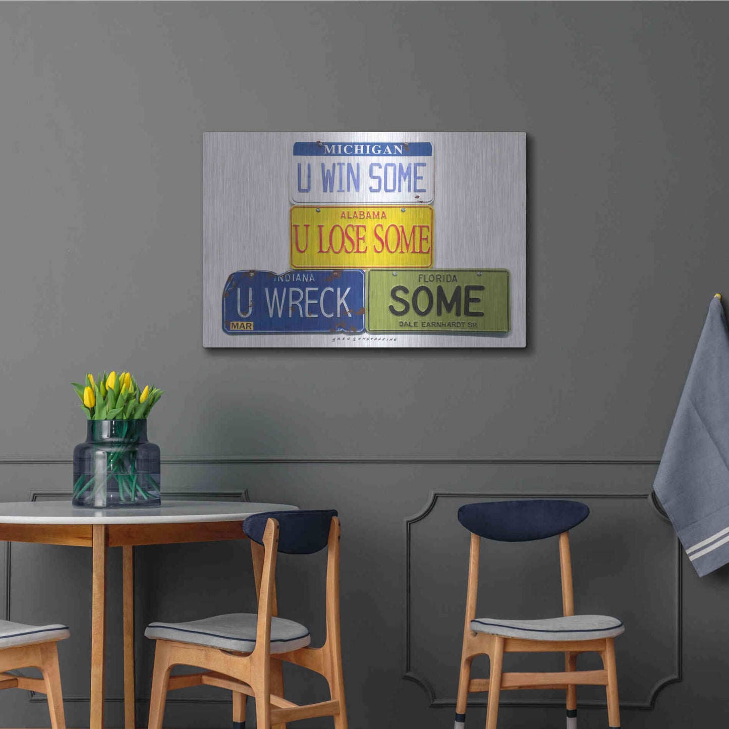 Luxe Metal Art 'Earnhardt U Wreck Some' by Gregory Constantine, Metal Wall Art,36x24