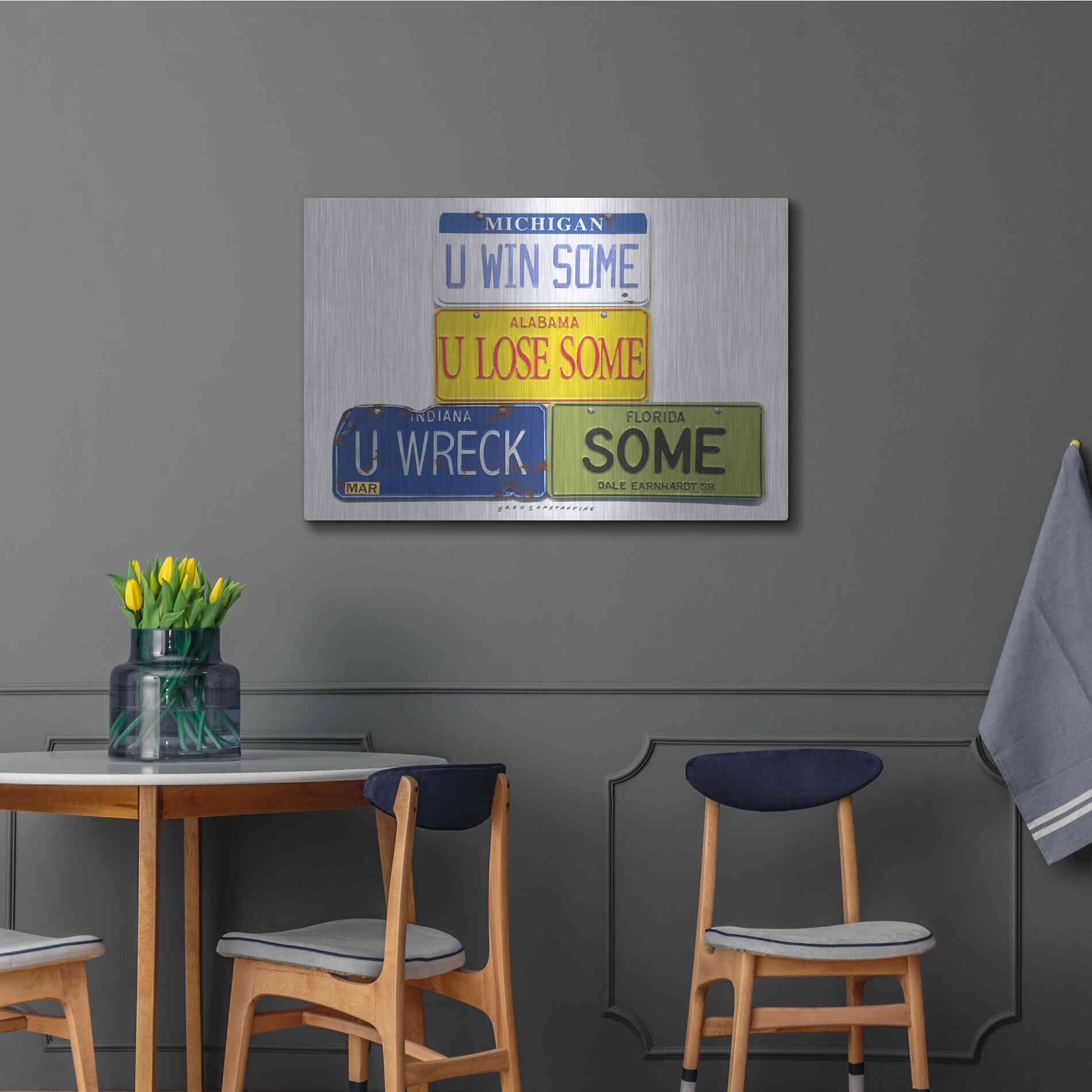 Luxe Metal Art 'Earnhardt U Wreck Some' by Gregory Constantine, Metal Wall Art,36x24