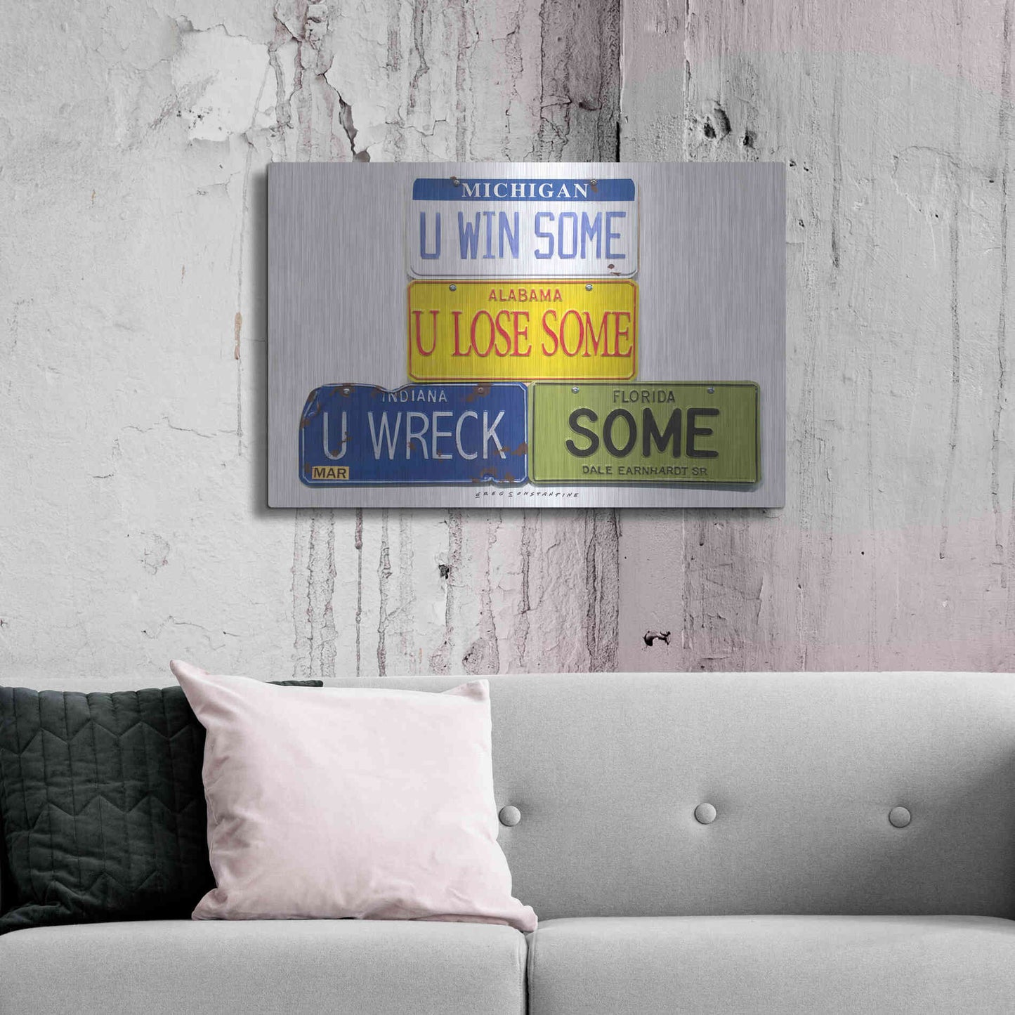 Luxe Metal Art 'Earnhardt U Wreck Some' by Gregory Constantine, Metal Wall Art,36x24