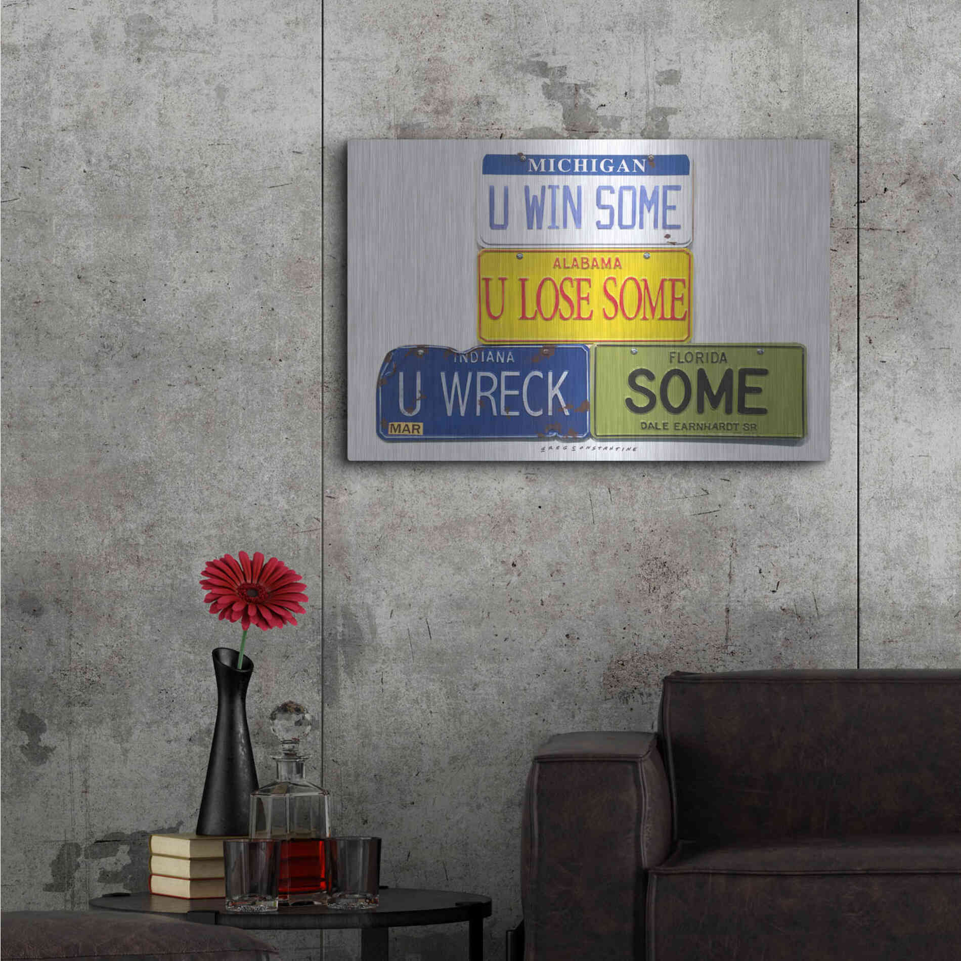 Luxe Metal Art 'Earnhardt U Wreck Some' by Gregory Constantine, Metal Wall Art,36x24