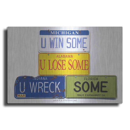 Luxe Metal Art 'Earnhardt U Wreck Some' by Gregory Constantine, Metal Wall Art