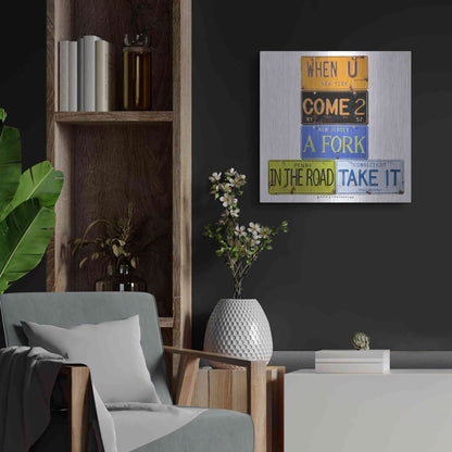 Luxe Metal Art 'Berra Fork In The Road' by Gregory Constantine, Metal Wall Art,24x24