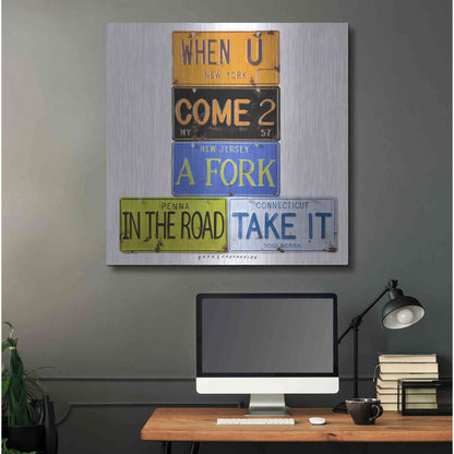 Luxe Metal Art 'Berra Fork In The Road' by Gregory Constantine, Metal Wall Art,36x36