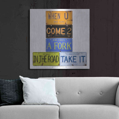 Luxe Metal Art 'Berra Fork In The Road' by Gregory Constantine, Metal Wall Art,36x36