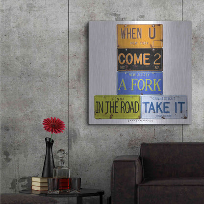 Luxe Metal Art 'Berra Fork In The Road' by Gregory Constantine, Metal Wall Art,36x36