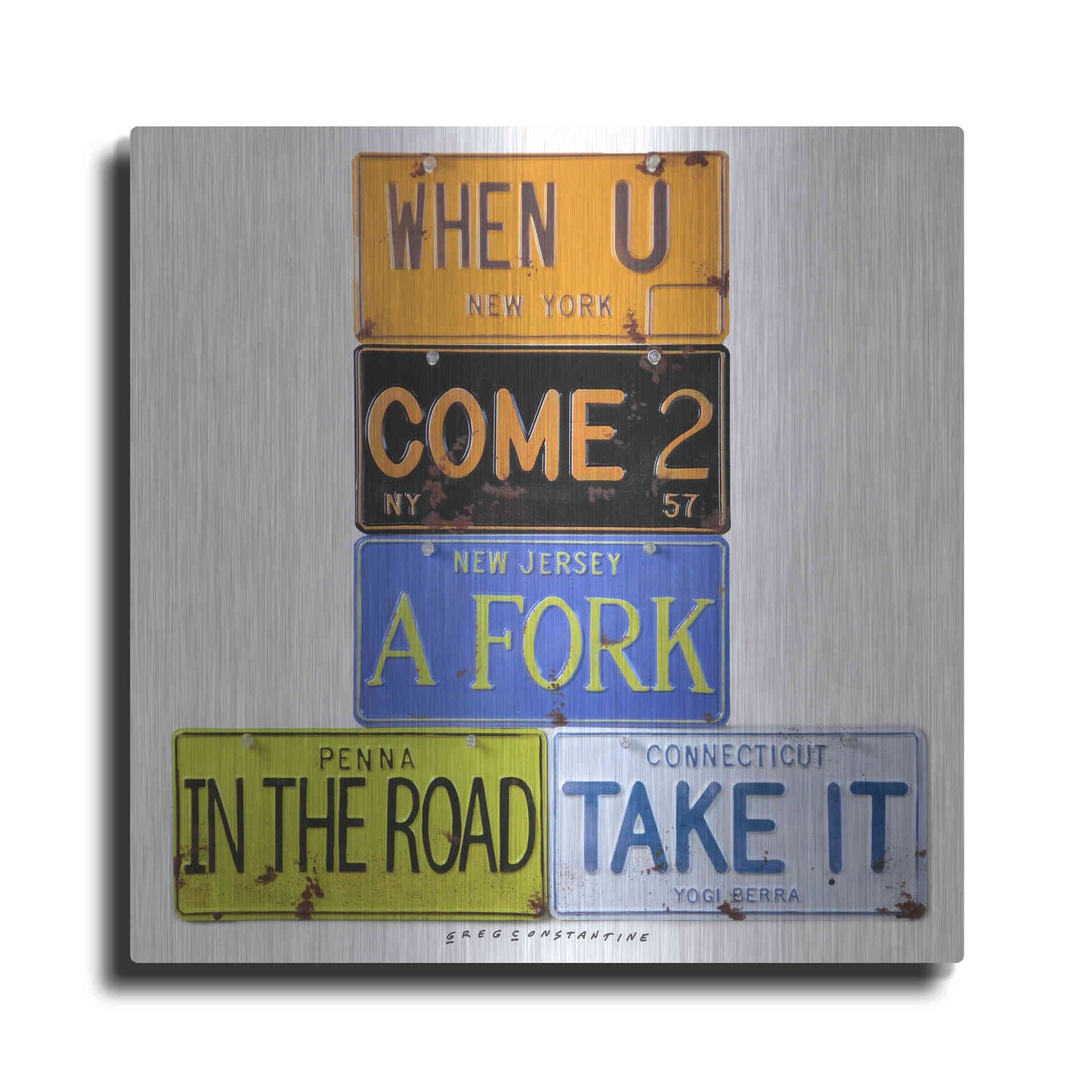 Luxe Metal Art 'Berra Fork In The Road' by Gregory Constantine, Metal Wall Art