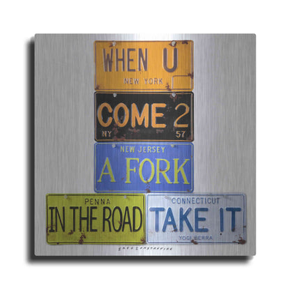Luxe Metal Art 'Berra Fork In The Road' by Gregory Constantine, Metal Wall Art