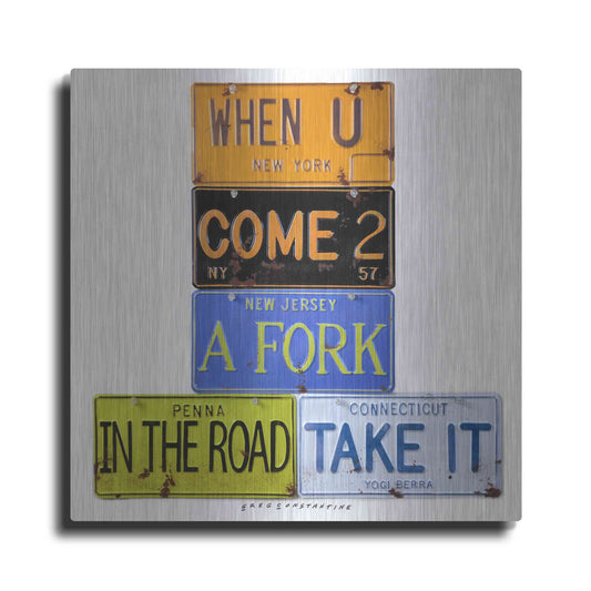 Luxe Metal Art 'Berra Fork In The Road' by Gregory Constantine, Metal Wall Art