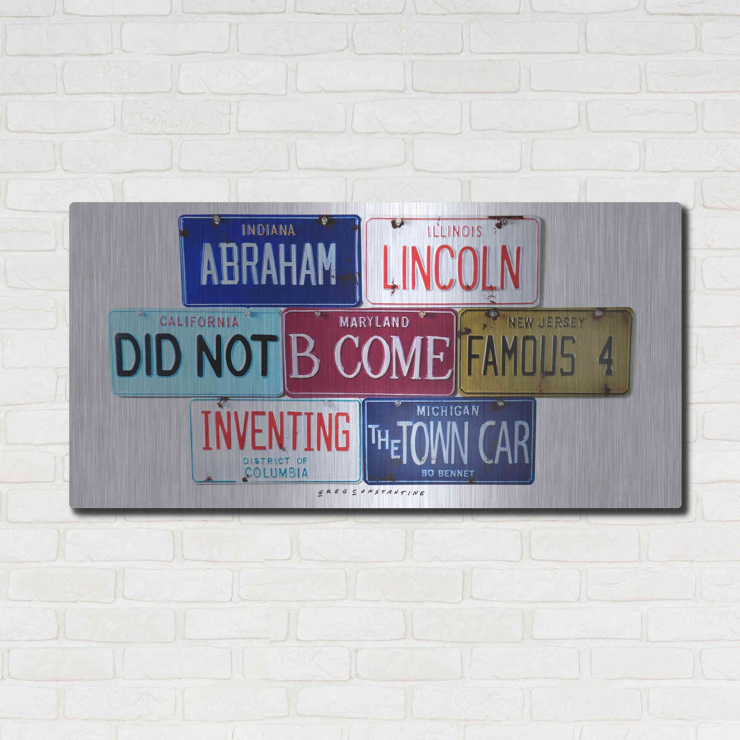 Luxe Metal Art 'Bennet Lincoln & Town Car' by Gregory Constantine, Metal Wall Art,48x24