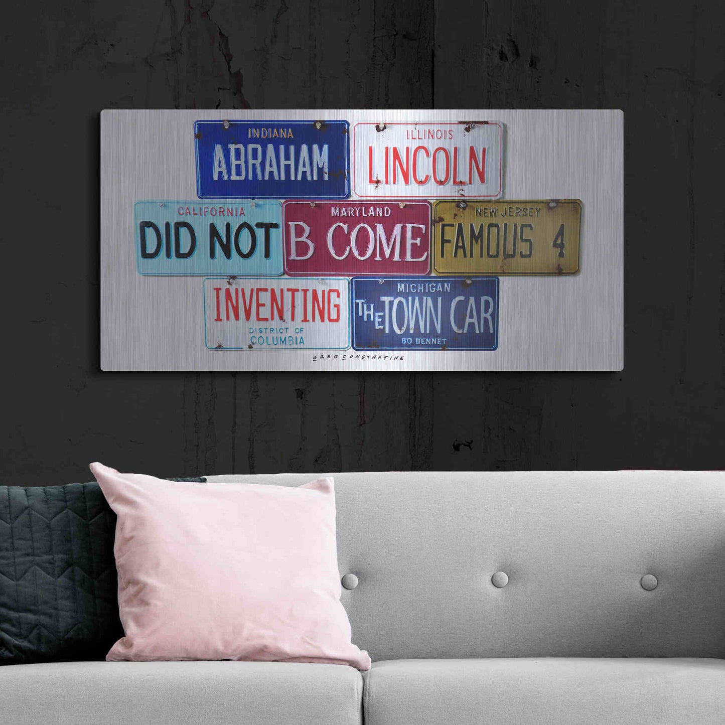 Luxe Metal Art 'Bennet Lincoln & Town Car' by Gregory Constantine, Metal Wall Art,48x24