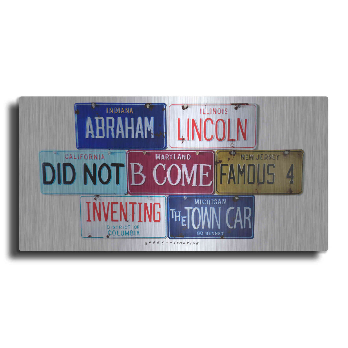 Luxe Metal Art 'Bennet Lincoln & Town Car' by Gregory Constantine, Metal Wall Art