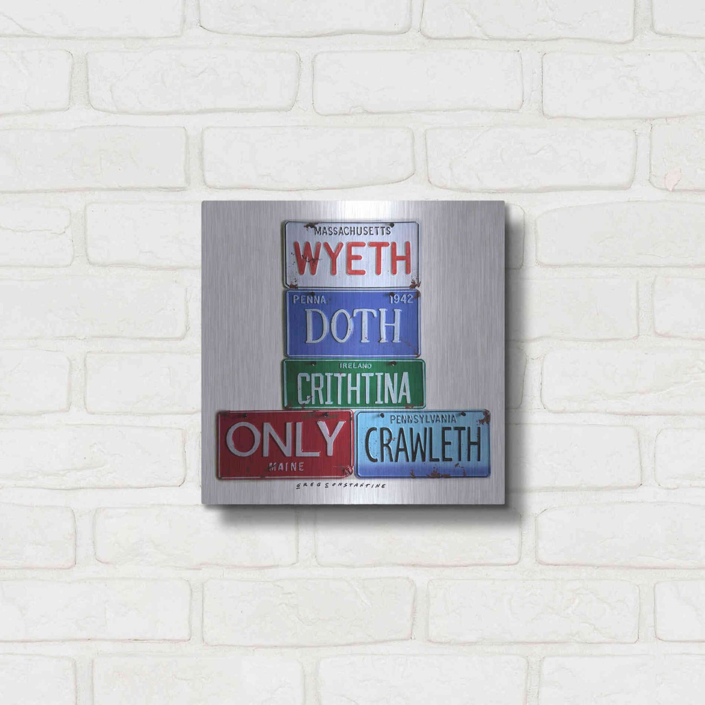 Luxe Metal Art 'Wyeth Chrithtina' by Gregory Constantine, Metal Wall Art,12x12