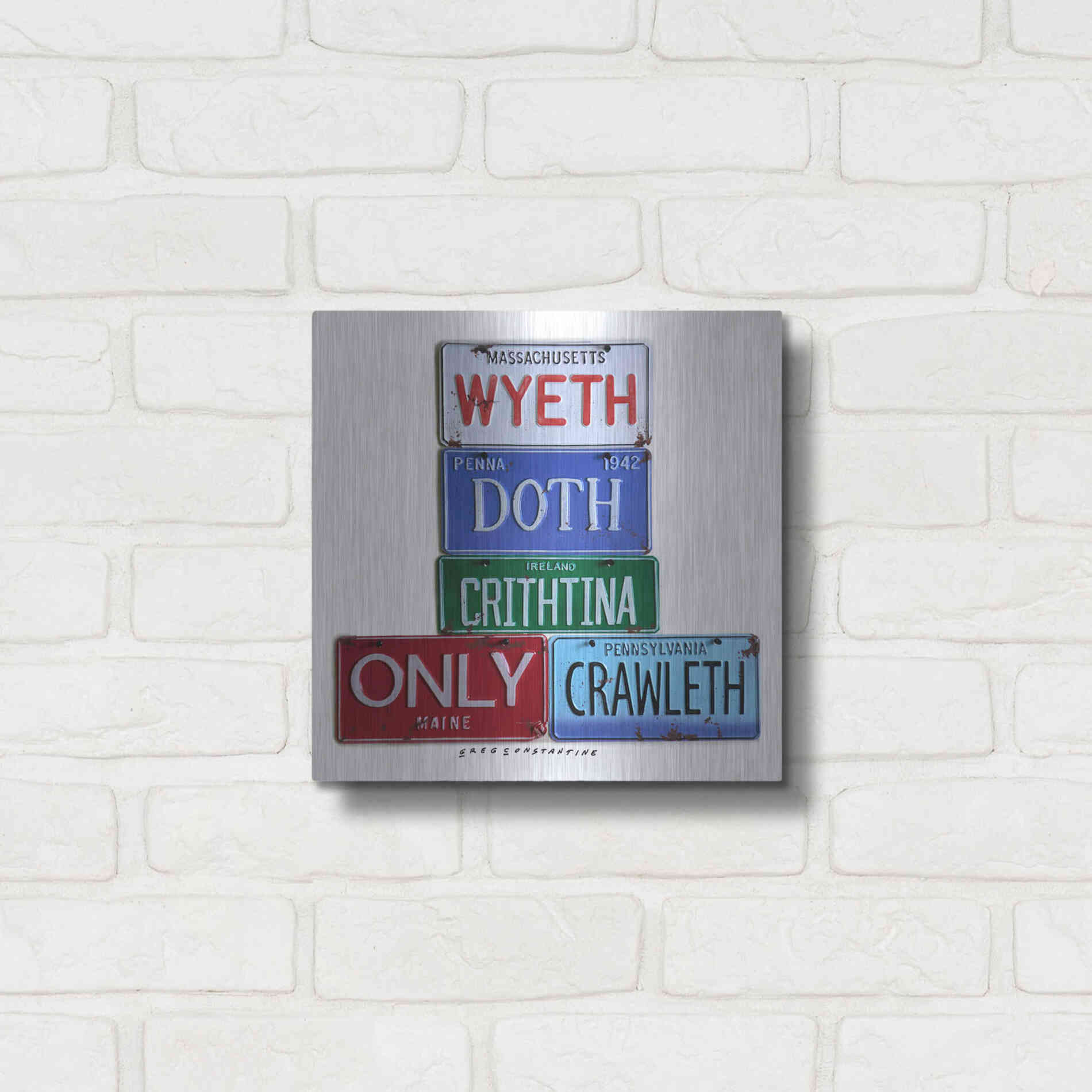 Luxe Metal Art 'Wyeth Chrithtina' by Gregory Constantine, Metal Wall Art,12x12