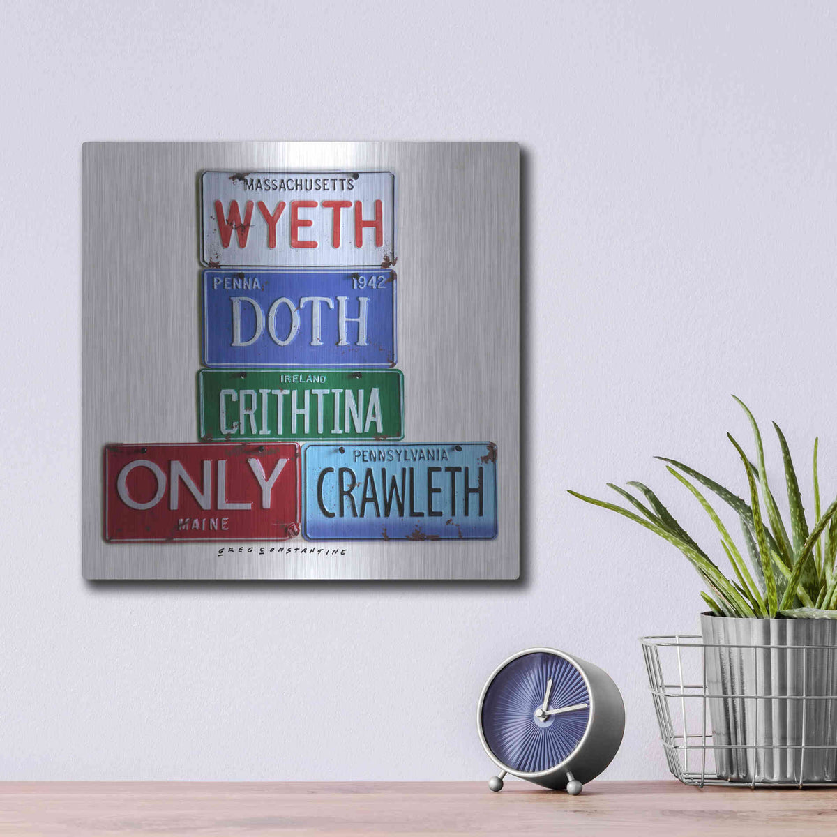 Luxe Metal Art 'Wyeth Chrithtina' by Gregory Constantine, Metal Wall Art,12x12