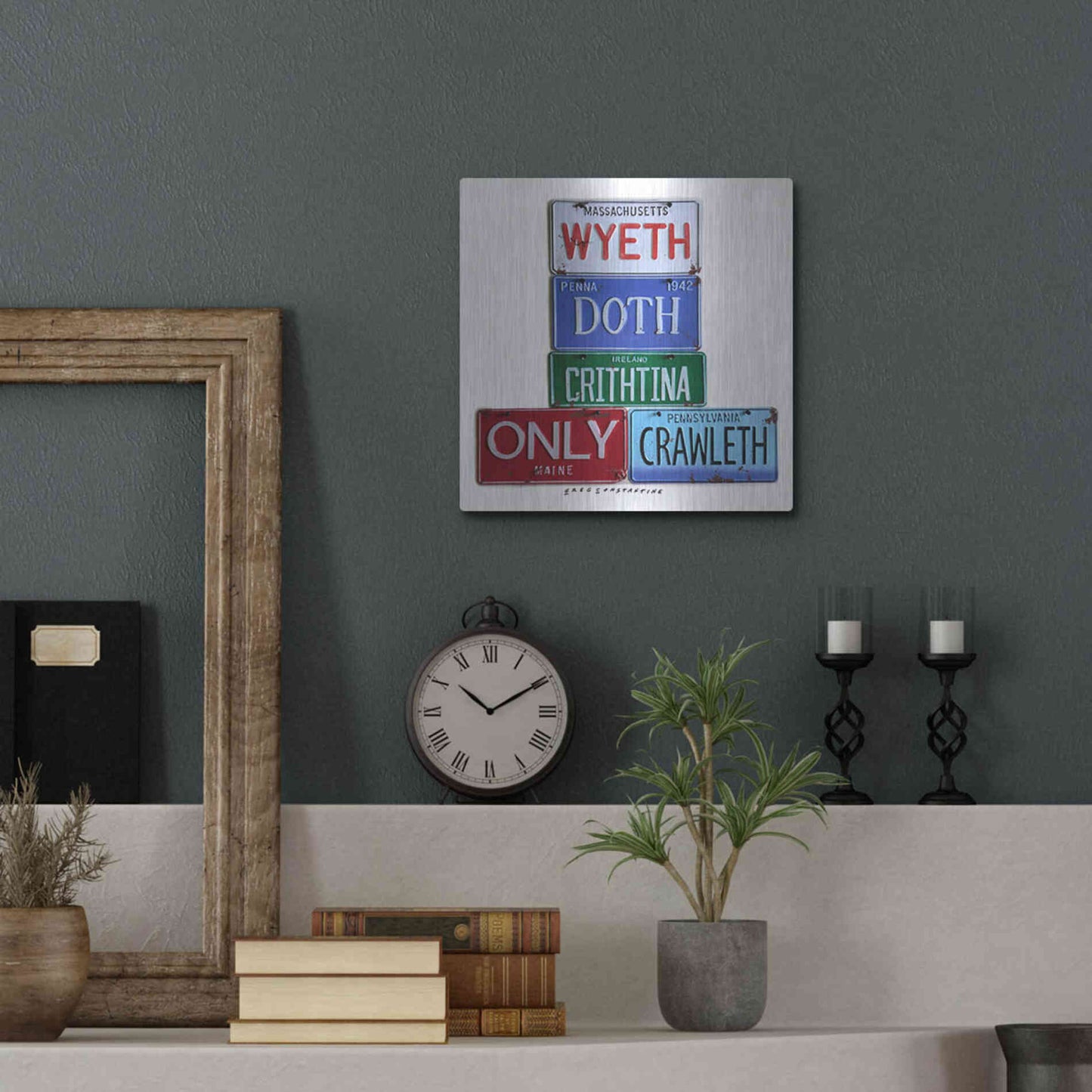 Luxe Metal Art 'Wyeth Chrithtina' by Gregory Constantine, Metal Wall Art,12x12