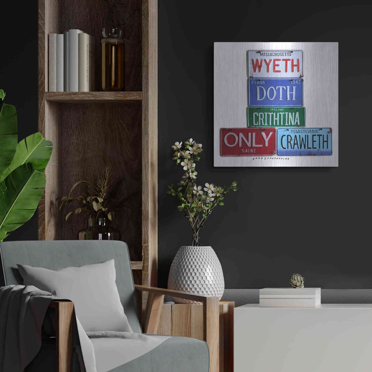 Luxe Metal Art 'Wyeth Chrithtina' by Gregory Constantine, Metal Wall Art,24x24