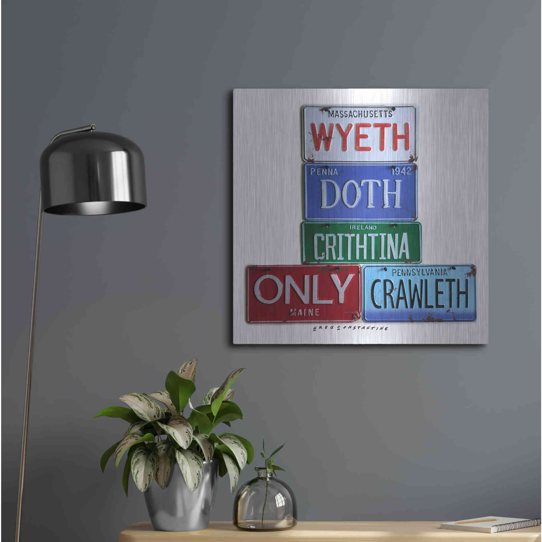 Luxe Metal Art 'Wyeth Chrithtina' by Gregory Constantine, Metal Wall Art,24x24