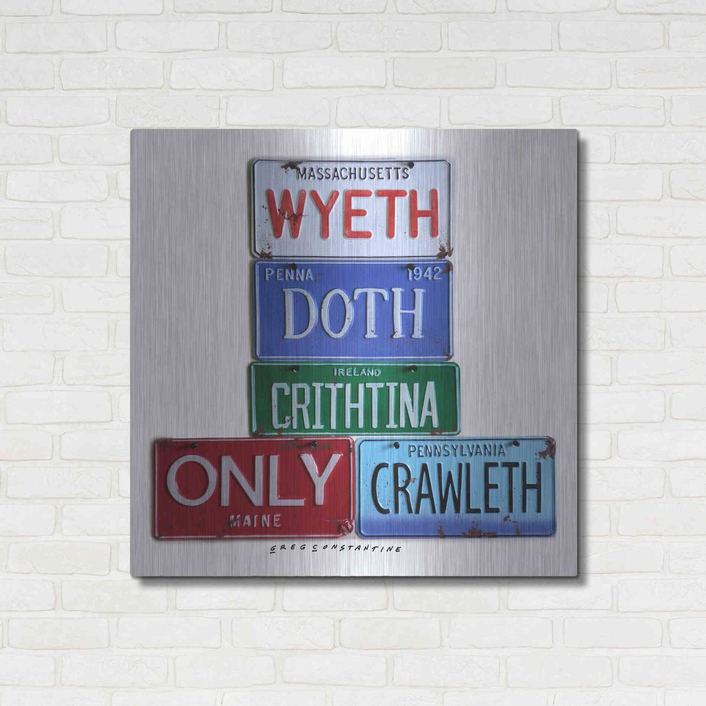 Luxe Metal Art 'Wyeth Chrithtina' by Gregory Constantine, Metal Wall Art,36x36