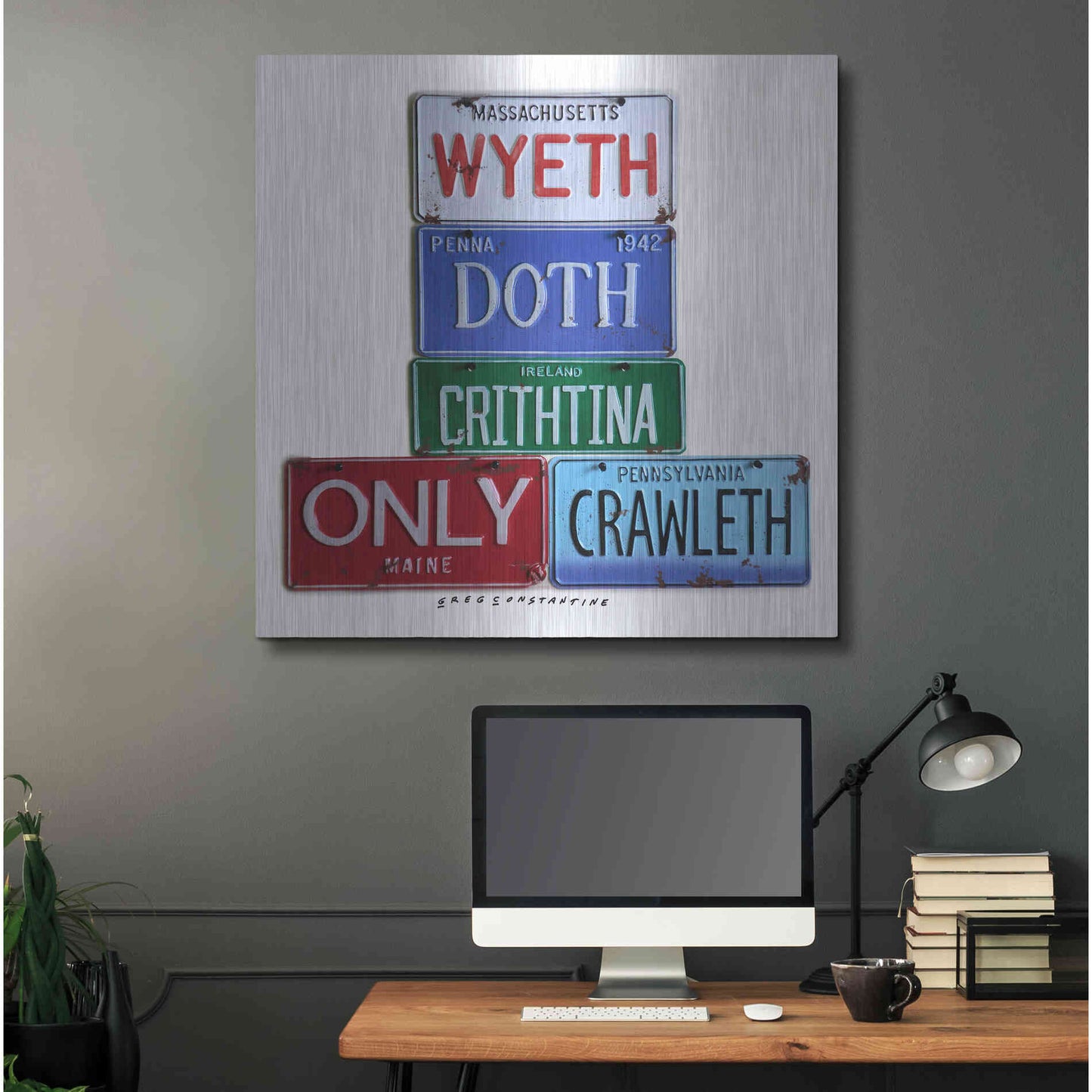 Luxe Metal Art 'Wyeth Chrithtina' by Gregory Constantine, Metal Wall Art,36x36