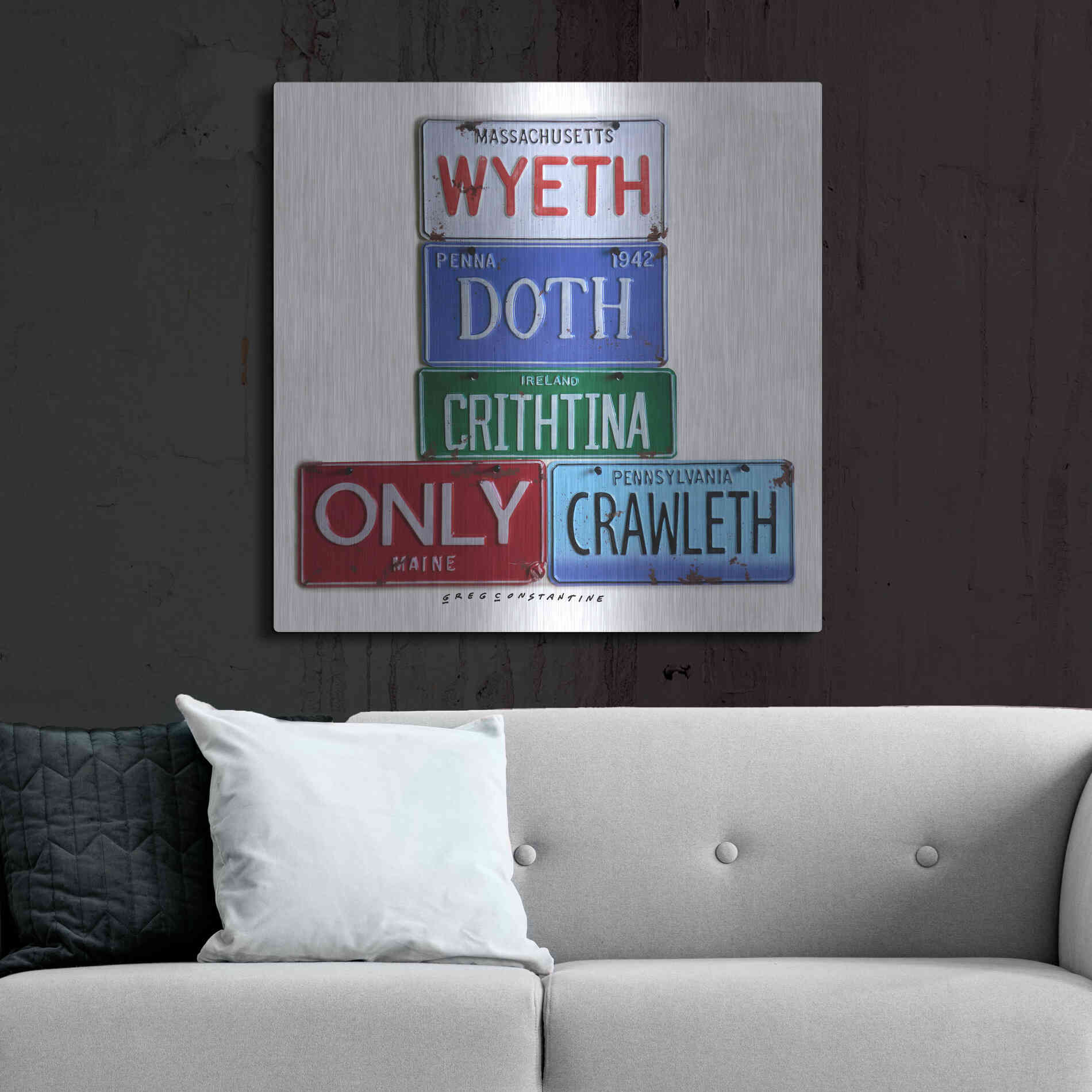 Luxe Metal Art 'Wyeth Chrithtina' by Gregory Constantine, Metal Wall Art,36x36