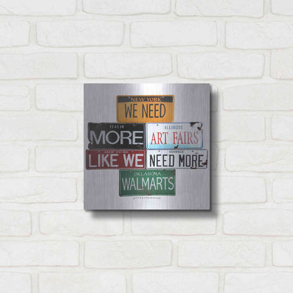 Luxe Metal Art 'We Need More Art Fairs' by Gregory Constantine, Metal Wall Art,12x12