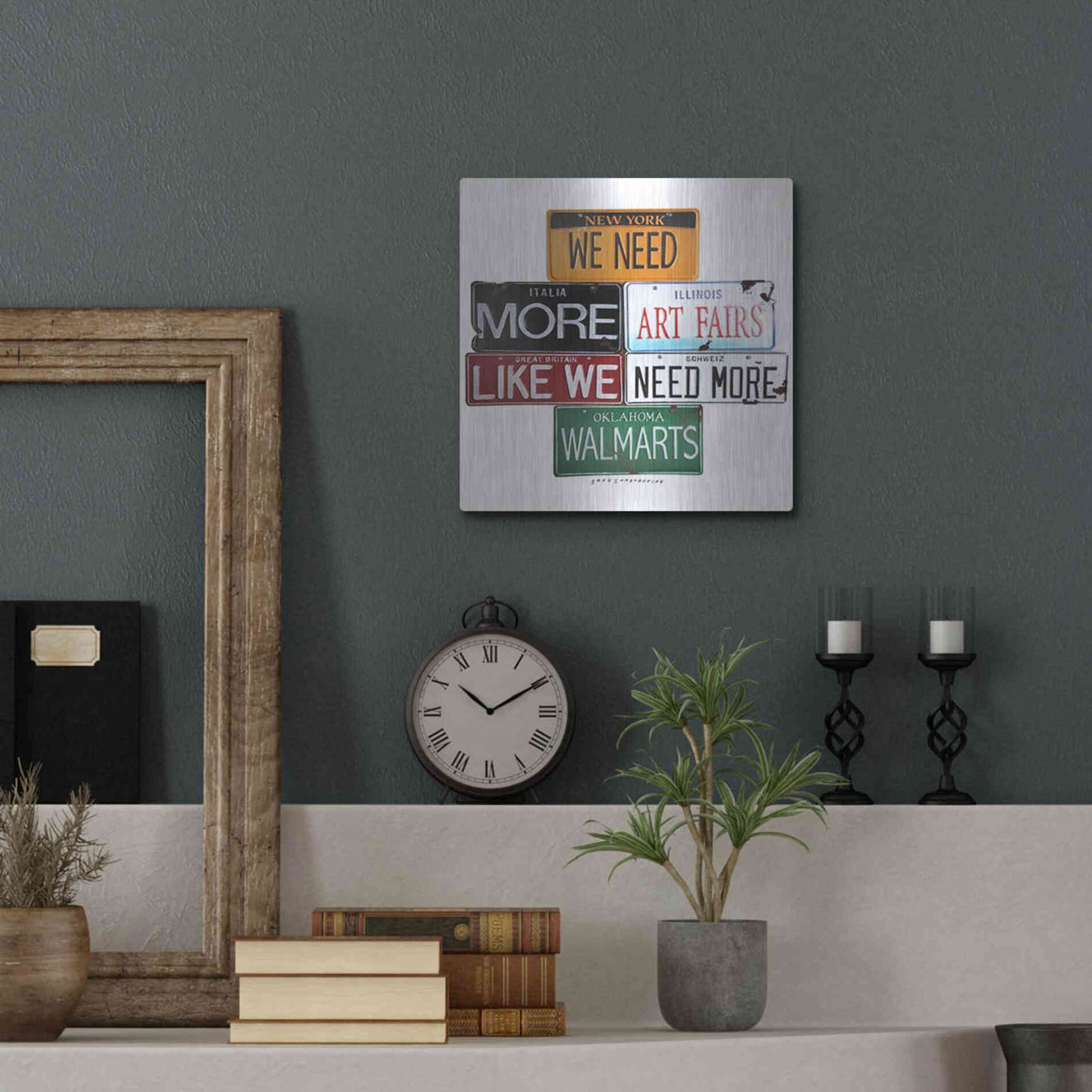 Luxe Metal Art 'We Need More Art Fairs' by Gregory Constantine, Metal Wall Art,12x12