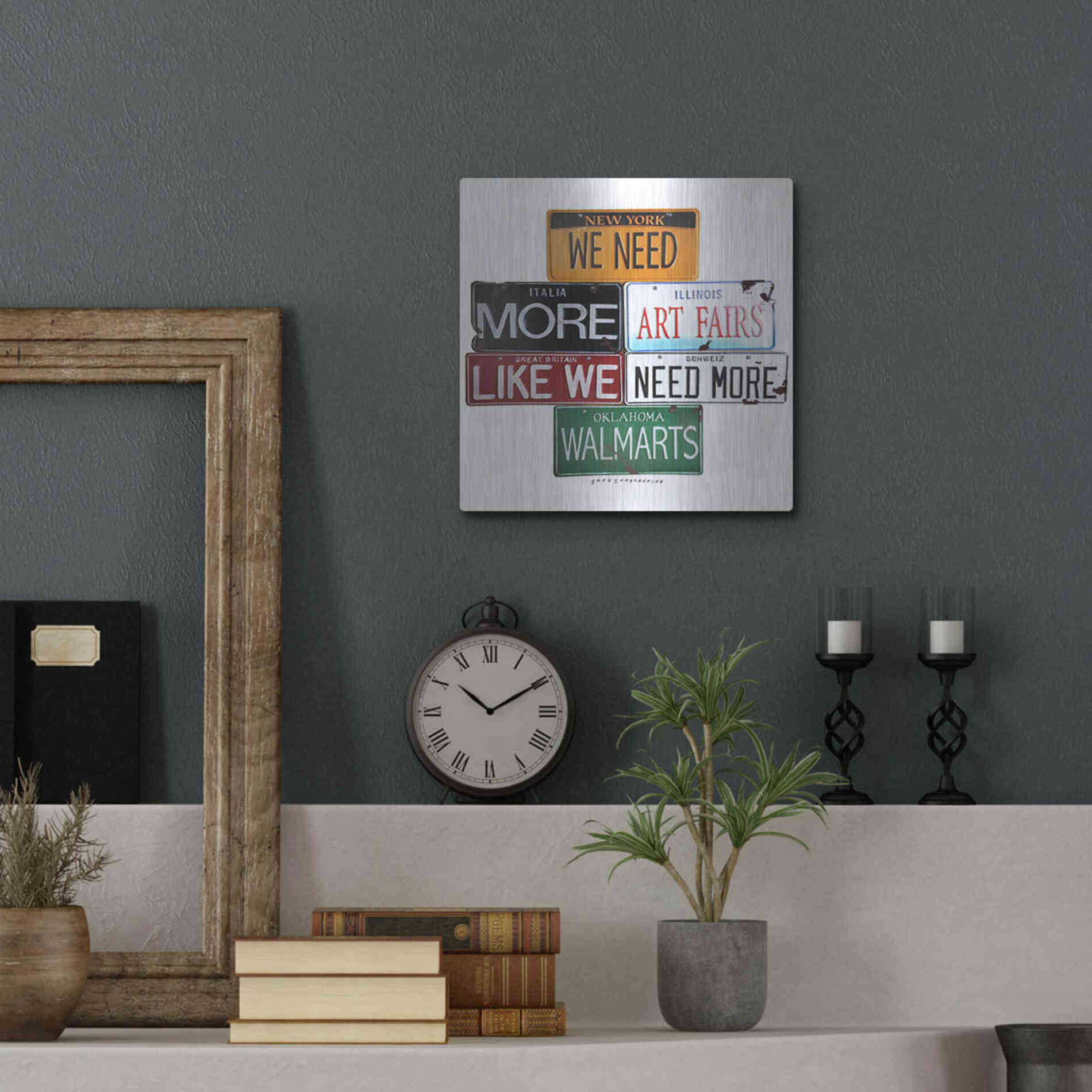 Luxe Metal Art 'We Need More Art Fairs' by Gregory Constantine, Metal Wall Art,12x12