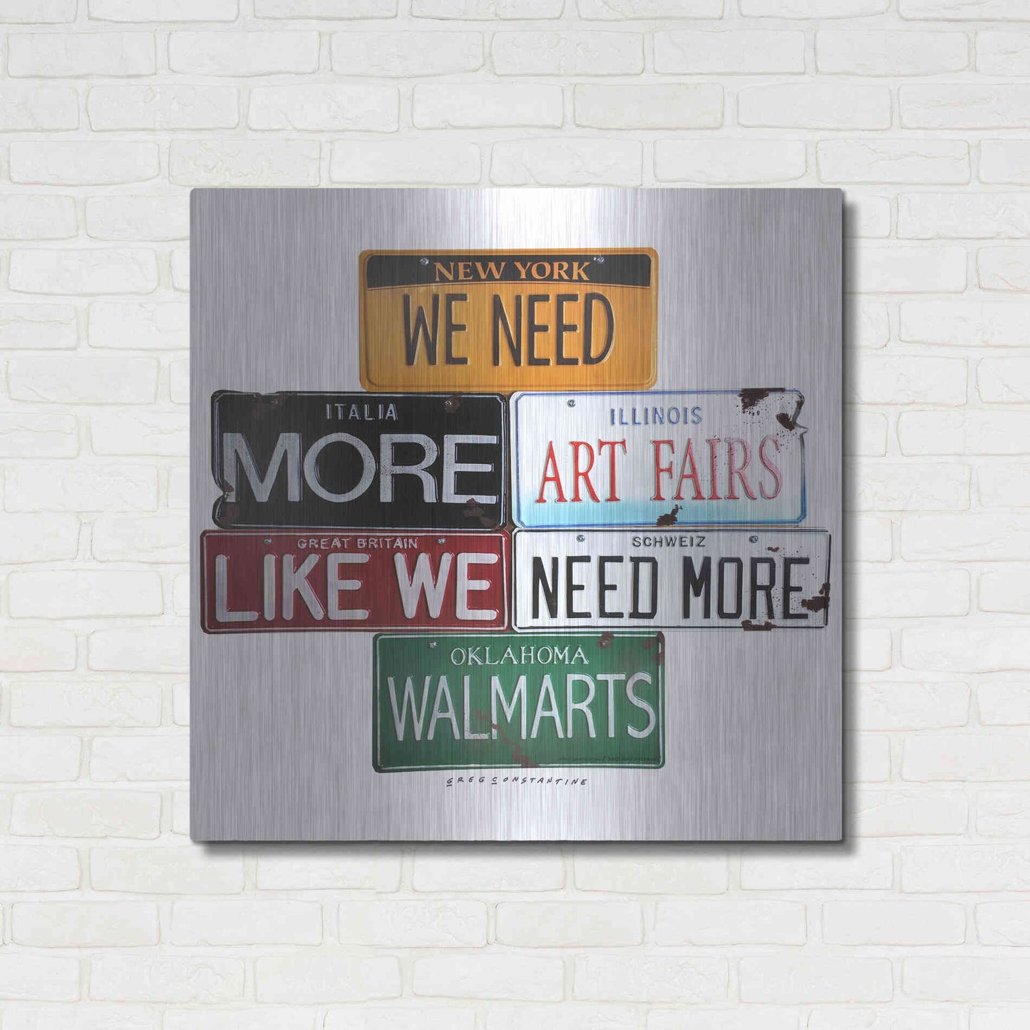 Luxe Metal Art 'We Need More Art Fairs' by Gregory Constantine, Metal Wall Art,36x36