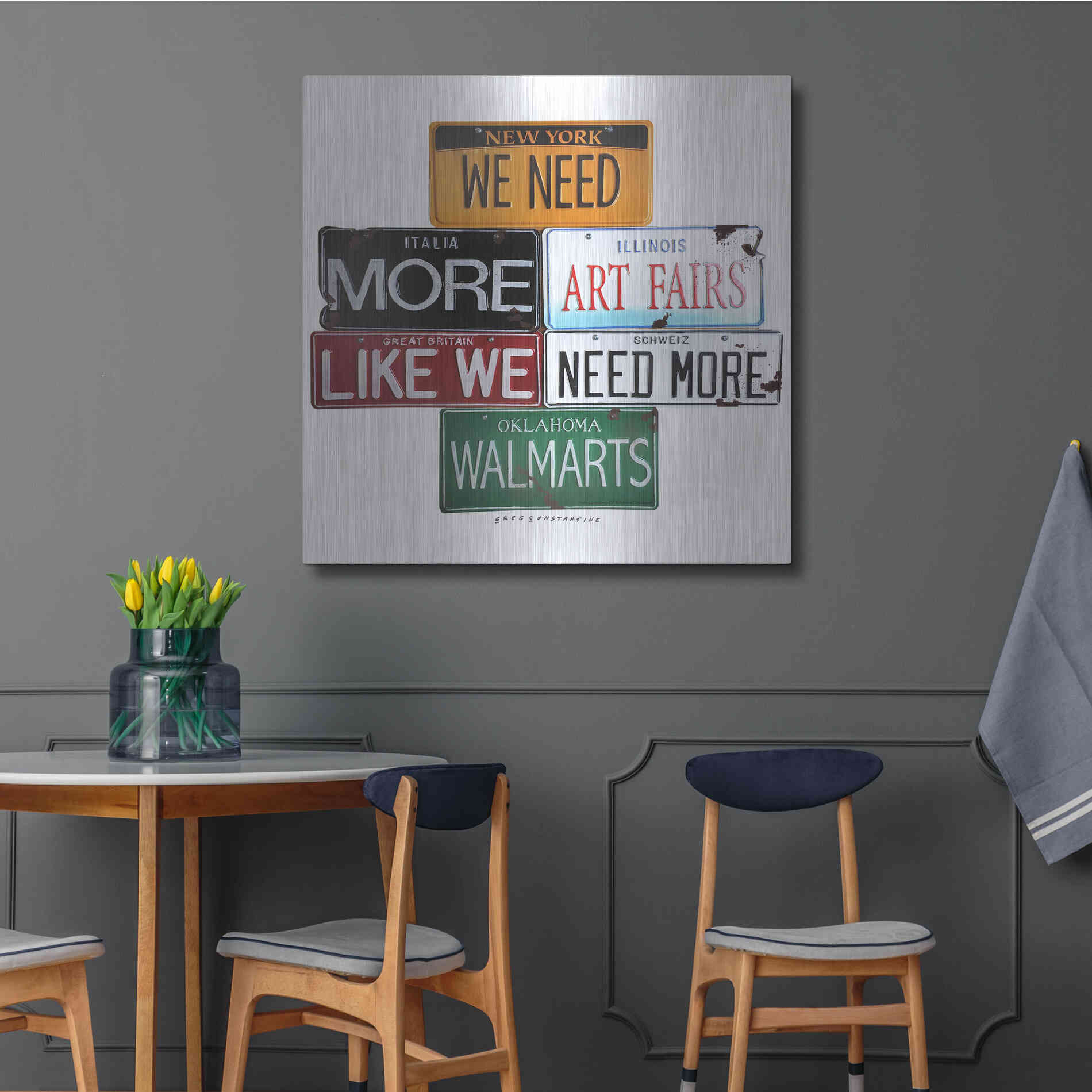 Luxe Metal Art 'We Need More Art Fairs' by Gregory Constantine, Metal Wall Art,36x36