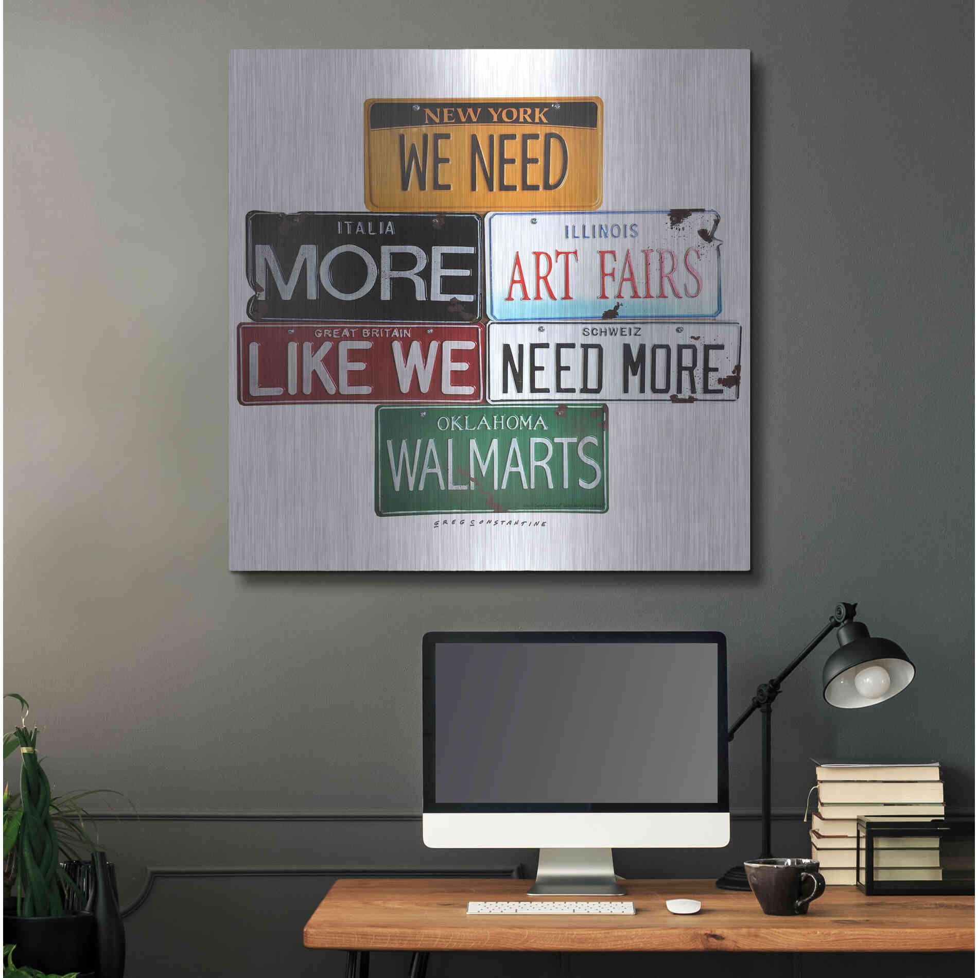 Luxe Metal Art 'We Need More Art Fairs' by Gregory Constantine, Metal Wall Art,36x36