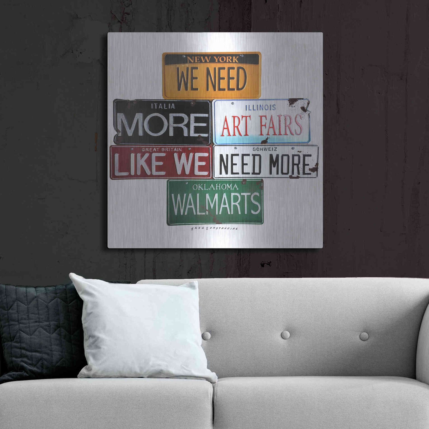 Luxe Metal Art 'We Need More Art Fairs' by Gregory Constantine, Metal Wall Art,36x36