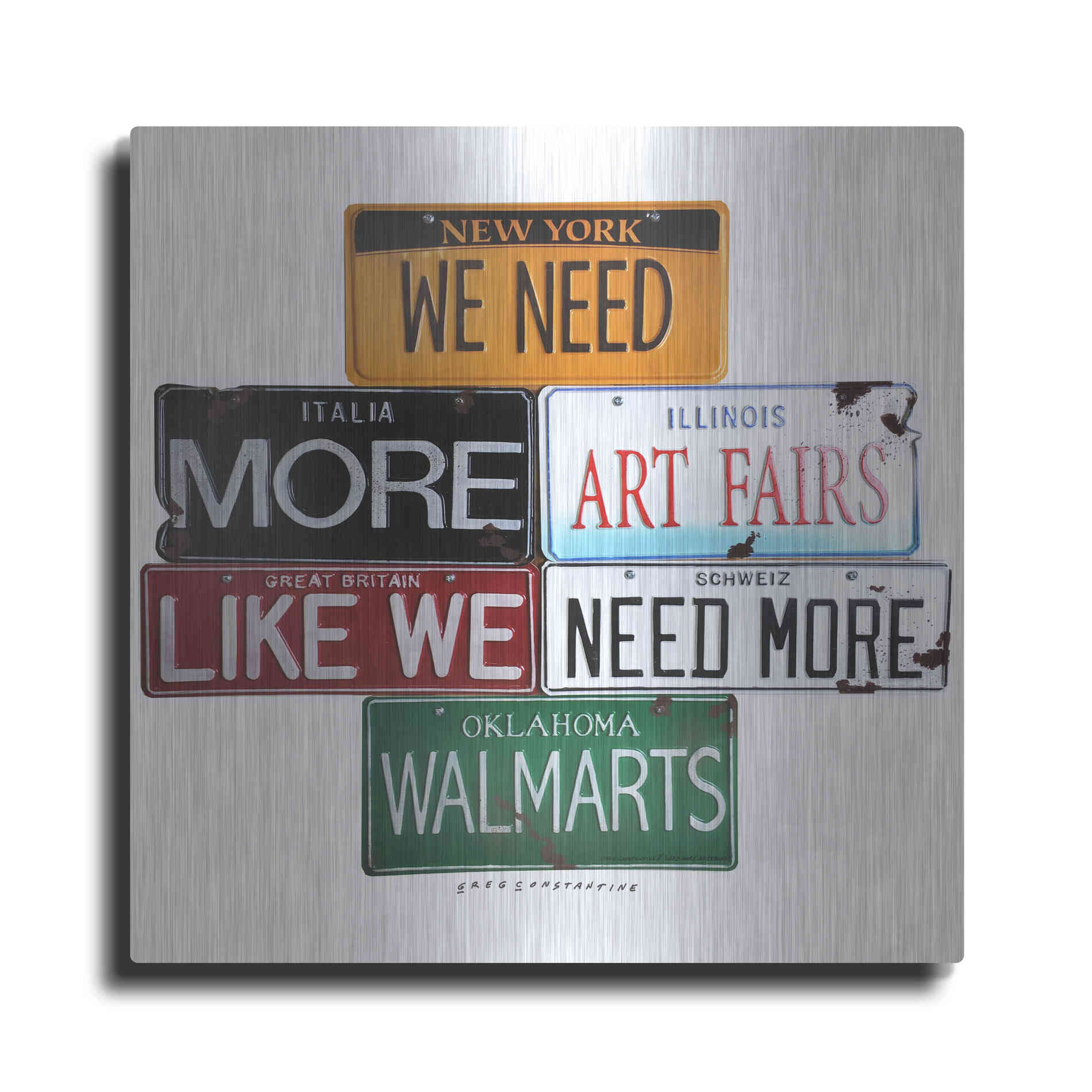 Luxe Metal Art 'We Need More Art Fairs' by Gregory Constantine, Metal Wall Art