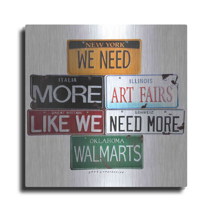 Luxe Metal Art 'We Need More Art Fairs' by Gregory Constantine, Metal Wall Art